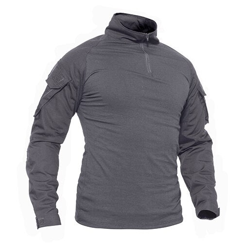 T-shirts Men Camouflage Tactical Combat T-shirts Long Sleeve Military Army tshirts Multicam Airsoft Paintball Top Tees - TRENTON TOWERS FEDERAL LLC