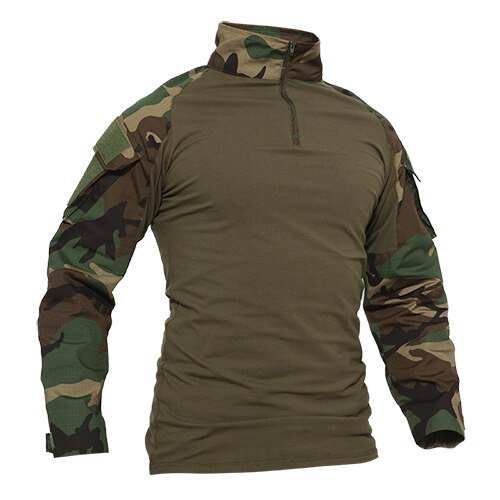 T-shirts Men Camouflage Tactical Combat T-shirts Long Sleeve Military Army tshirts Multicam Airsoft Paintball Top Tees - TRENTON TOWERS FEDERAL LLC