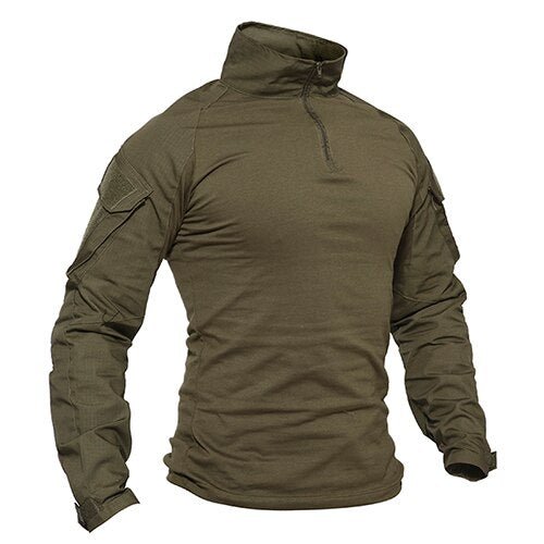 T-shirts Men Camouflage Tactical Combat T-shirts Long Sleeve Military Army tshirts Multicam Airsoft Paintball Top Tees - TRENTON TOWERS FEDERAL LLC